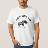 Black Wildebeest Simple Illustration T-shirt (Voorkant)