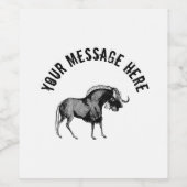 Black Wildebeest Simple Illustration Wijn Etiket (Enkel label)