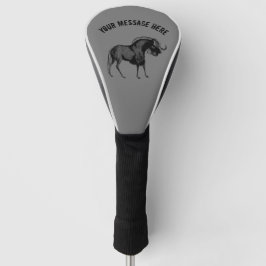 Black Wildebeest Simple Tekening Golfheadcover