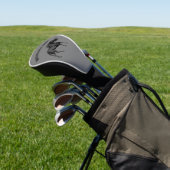 Black Wildebeest Simple Tekening Golfheadcover (Insitu)
