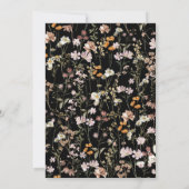 Black Wildflower Bloom Afstudeerfeest Boho Kaart (Achterkant)