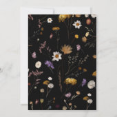 Black Wildflower Boho bruiloft uitnodiging (Achterkant)