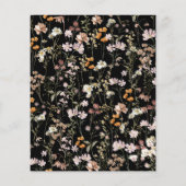 Black Wildflower Bruids Brunch Uitnodigingen Flyer (Achterkant)