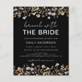 Black Wildflower Bruids Brunch Uitnodigingen Flyer (Voorkant)