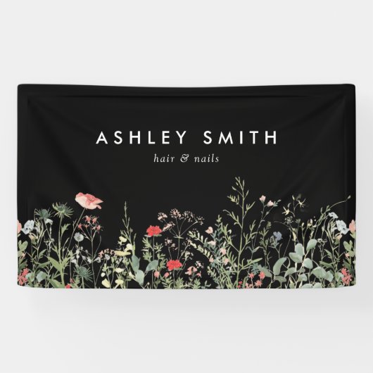 Black Wildflower Meadow Business Spandoek (Horizontaal)