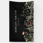 Black Wildflower Meadow Business Spandoek (Verticaal)