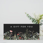 Black Wildflower Meadow Cadeaubon (Staand voorkant)