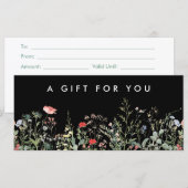 Black Wildflower Meadow Cadeaubon (Voorkant / Achterkant)