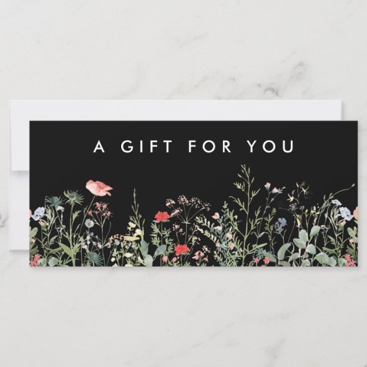 Black Wildflower Meadow Cadeaubon (Voorkant)