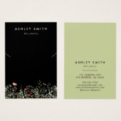 Black Wildflower Meadow Ketting Display Kaart (Voorkant /achterkant)