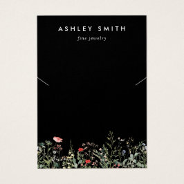 Black Wildflower Meadow Ketting Display Kaart