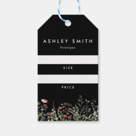 Black Wildflower Meadow Prijs Label Cadeaulabel