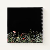 Black Wildflower Memorial Service Gastboek Notitieboek (Achterkant)