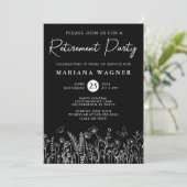 Black Wildflowers Uitnodiging voor een pensioenfee (Staand voorkant)