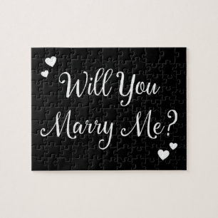Black Will you Marry me Gothic Marriage proposal Legpuzzel