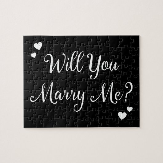 Black Will you Marry me Gothic Marriage proposal Legpuzzel (Horizontaal)