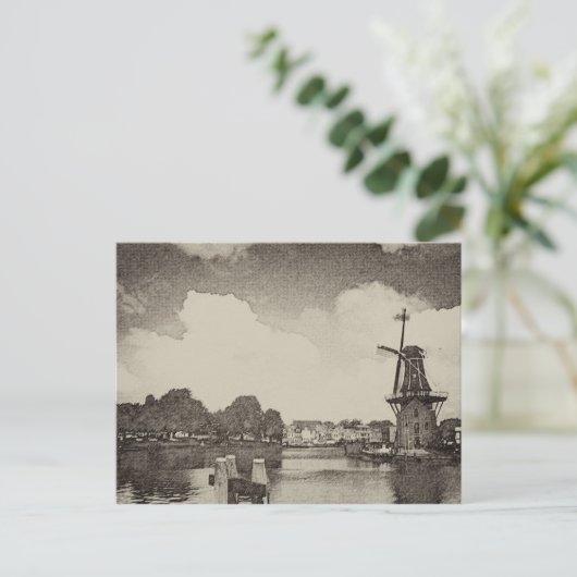 Black Windmill, Haarlem, Nederland Briefkaart (Staand voorkant)