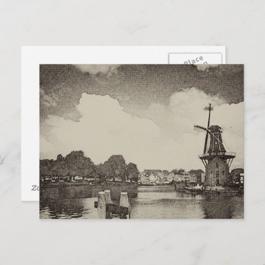 Black Windmill, Haarlem, Nederland Briefkaart (Voorkant / Achterkant)