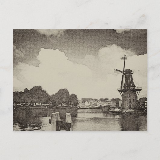 Black Windmill, Haarlem, Nederland Briefkaart (Voorkant)