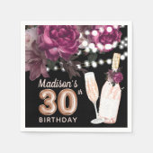 Black Wine Luxury 30th Birthday - persoonlijk Servet (Voorkant)