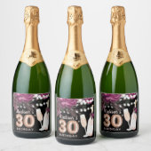 Black Wine Luxury 30th Birthday - persoonlijk Sparkling Wijnetiket (Flessen)