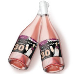 Black Wine Luxury 30th Birthday - persoonlijk Sparkling Wijnetiket<br><div class="desc">Roos Wine Luxury Birthday-ontwerp. Overeenkomende producten zijn te vinden in collectie met fijne wijn.</div>