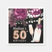 Black Wine Luxury 50th Birthday - persoonlijk Servet (Voorkant)