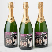 Black Wine Luxury 60th Birthday - persoonlijk Sparkling Wijnetiket (Flessen)