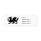 Black Winged Wales Dragon Adreslabel of Label (Voorkant)