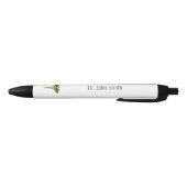 Black Wings Elegant Gold Caduceus Classy Medical Zwarte Inkt Pen (Bodem)