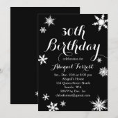 Black Winter 30th Birthday Invitation Kaart (Voorkant / Achterkant)