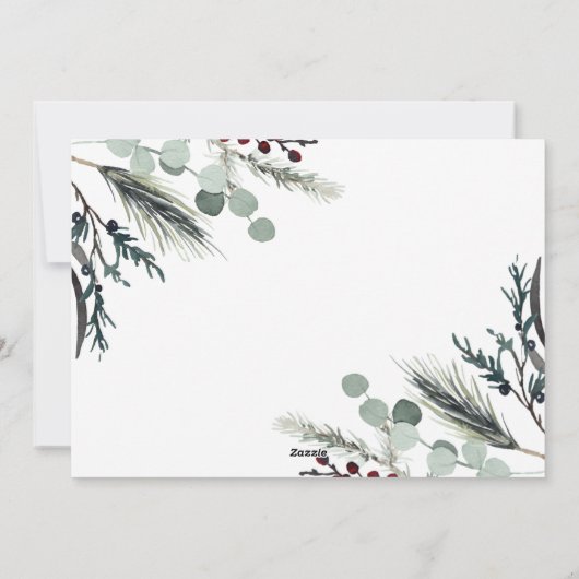 Black Winter Botanicals 4 Photo Holiday Kaart (Achterkant)