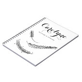 Black Winter Feathers Calligrafie gepersonaliseerd Notitieboek (Linkerzijde)