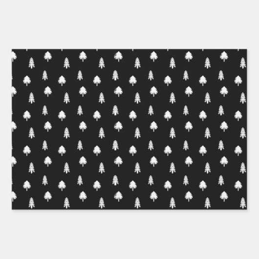 Black Winter Holiday Inpakpapier Vel (Voorkant 2)