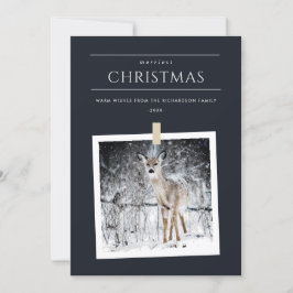 BLACK WINTER PHOTO SNEE DEER MERRIEST CHRISTMAS FEESTDAGENKAART