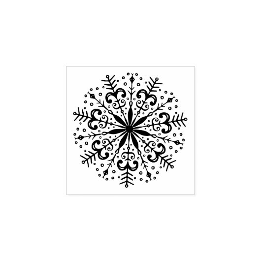 Black Winter Snowflake Rubberstempel (Afrduk)
