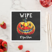 Black Wipe if you dare Halloween Smiling Pumpkin Servet (Insitu)