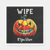 Black Wipe if you dare Halloween Smiling Pumpkin Servet (Voorkant)