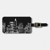 Black & Wireless City Night Bagagelabel (Voorkant horizontaal)