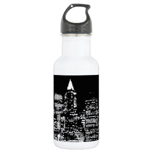 Black & Wireless City Night Waterfles