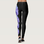 Black Wisconsin State Flower Wood Violet Leggings (Achterkant)