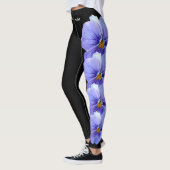Black Wisconsin State Flower Wood Violet Leggings (Links)