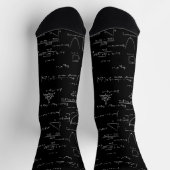 Black Wiskunde Teacher Formula Equations Pattern Sokken (Top)