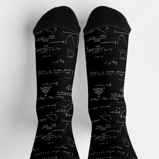 Black Wiskunde Teacher Formula Equations Pattern Sokken (Top)