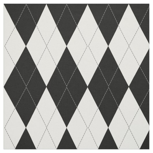 Black | Wit | Lichtgrijs argyle patroon Stof (Swatch)