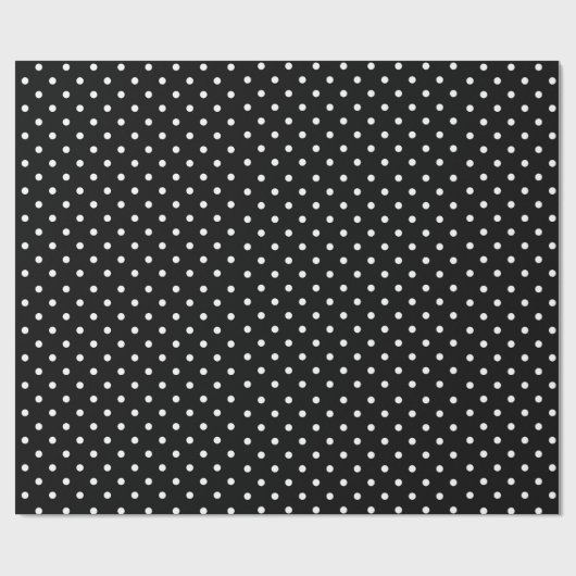 Black | Wit Polka Dot inpakpapier (Vlak)