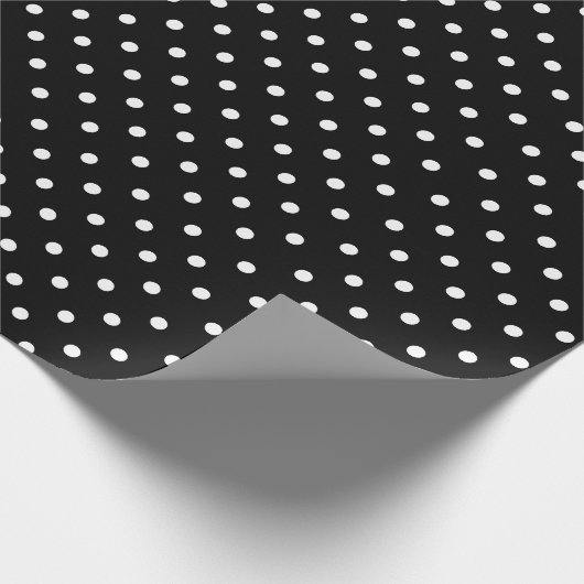 Black | Wit Polka Dot inpakpapier (Hoek)