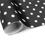 Black | Wit Polka Dot inpakpapier<br><div class="desc">Dit klassieke polka dot cadeau inpakpapier is perfect voor uw cadeau behoeften! Wikkel een verjaardagscadeau, baby shower cadeau, vrijgezellenfeest cadeau, huwelijkscadeau of cadeau voor een andere speciale gelegenheid. Het is ook een prachtige keuze voor het inpakken van papierambachten: inpakken van papieren enveloppen, inpakken van papier, bunting, inpakken van streamers of...</div>