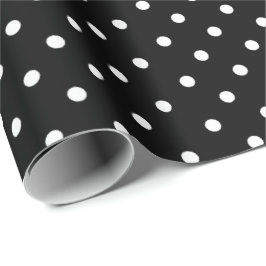 Black | Wit Polka Dot inpakpapier