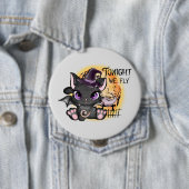 Black Witch Cat | Halloween Cat Ronde Button 4,0 Cm (In situ)